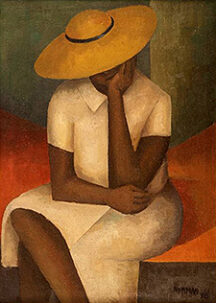 ‘Girl with a Yellow Hat’ by Norman Lewis  (Photo: Courtesy PAFA)