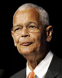 FILE- In this July 8, 2007, file photo shows NAACP Chairman Julian Bond addresses the civil rights organization's annual convention in Detroit. Bond, a civil rights activist and longtime board chairman of the NAACP, died Saturday, Aug. 15, 2015, according to the Southern Poverty Law Center. He was 75. (AP Photo/Paul Sancya, File)