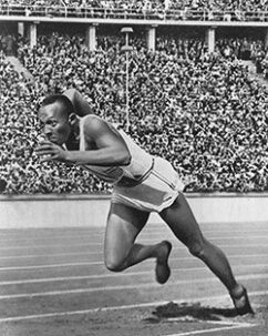Jesse Owens at 1936 Olympics games in Berlin, Germany.