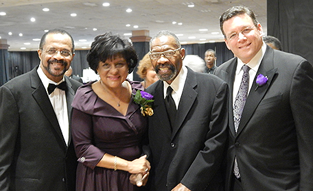 Sheriff Williams with Councilwoman Jannie Blackwell, Sam Staten Sr., and Jeff Brown, CEO Brown Family ShopRite Stores.
