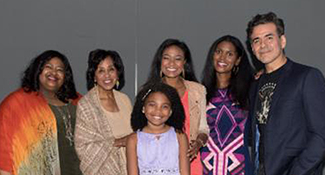 From left to right: Executive Producer and Writer Susan Banks, Marla Gibbs, Tatyana Ali,Denise Boutte, Jose Yenque and Jessica Pressley (front center) at the private screening of TV One’s original thriller ‘Second Sight’ on Thursday, April 14, 2016 at Emerson College Los Angeles.