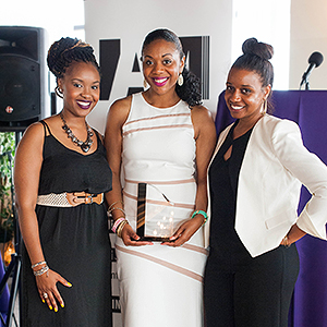 Felicia D. Harris, President & CEO (on left), Influencing Action Movement, Cherri Gregg, Esq., Community Affairs Reporter @ KYW News Radio & 2016 IAM Executive of the Year, Britney E. Norman, Vice President & COO, Influencing Action Movement.  (Photo by Jasmine Alston Photography)