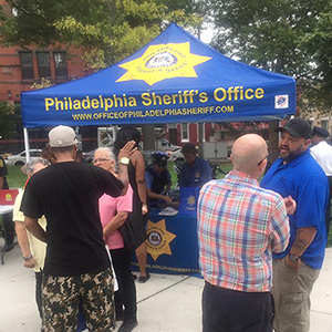 Philly Sheriff’s Office and Citizens participating in National Night Out at 53rd and Parkside Avenue. Free gun locks. (Photo: Office of Philadelphia Sheriff)