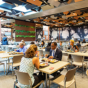 Patrons indulge in the varied and delicious food offerings at the Sweet Home Cafe' at the National Museum of African American History and Culture in Washington DC. Photo: Courtesy of NMAAHC