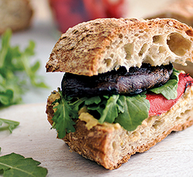 Grilled Portobello Mushroom and Arugula Sandwich