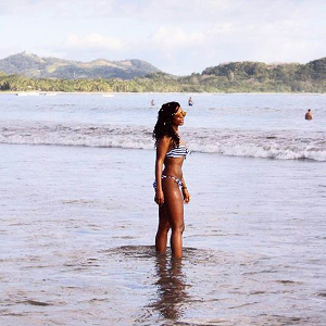 Kharisma takes in the sun and surf in Costa Rica.   (Photo courtesy: Kharisma McIlwaine)